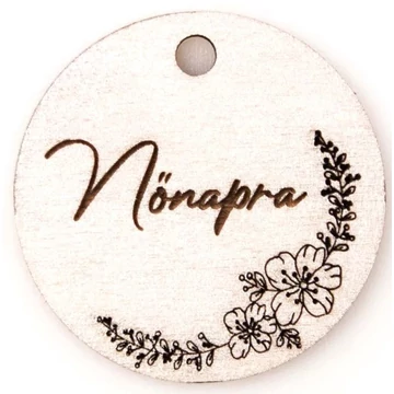 Feliratos fa tábla nőnapra 5cm 5db pezsgő színű MT9-20