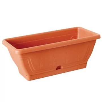 Virágláda tálcával 40cm világos terra