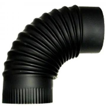 Fekete könyök füstcső 130mm 13671