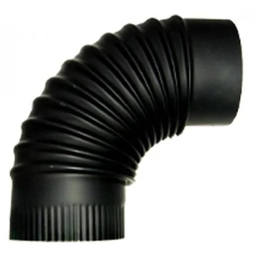 Fekete könyök füstcső 150mm 13674