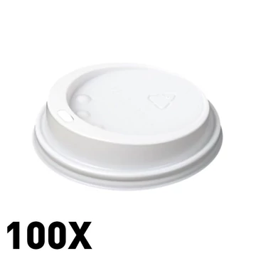 Eldobható műanyag pohár tető 90mm 100db fehér