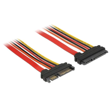 Delock Bovítokábel, SATA, 6 Gb/s, 22 tus csatlakozó > SATA 22 tus aljzat (3,3 V + 5 V + 12 V), 30 cm