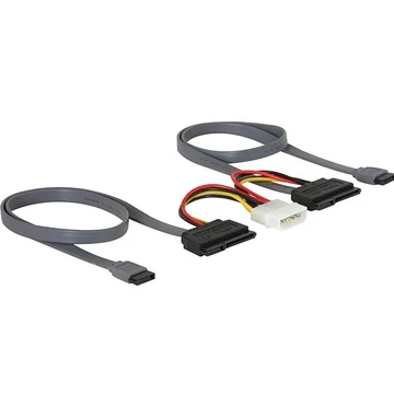 Delock SATA kábel 2 HDD-hez, all in one, 3Gbs, 10cm/50 cm