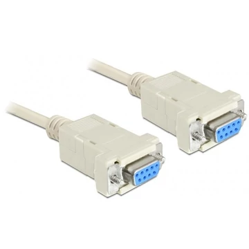 Delock soros null modem kábel, 9 pin anya / anya, 3 m