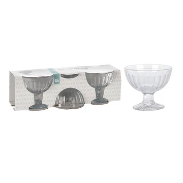 Üveg fagyis pohár szett 3db YE6000090