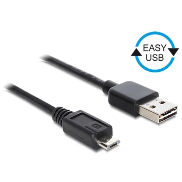 Delock EASY-USB 2.0 -A apa > USB 2.0 micro-B apa kábel, 2 m