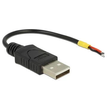 Delock Kábel USB 2.0 A-típusú csatlakozódugóval > 2 db nyitott vezetékkel, 10 cm Raspberry Pi