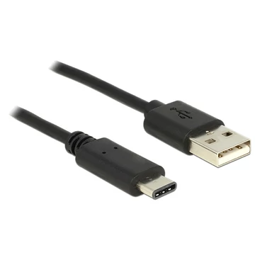 Delock Kábel USB C típus 2.0 dugó > USB 2.0 A típusú dugó 1 m fekete