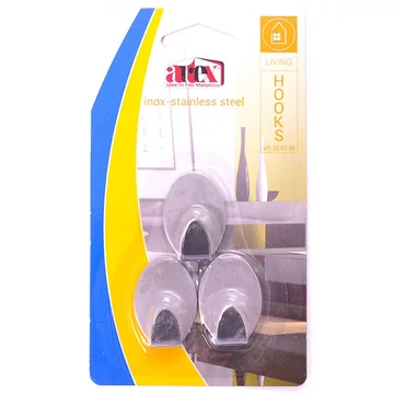 Fém ovál akasztó 3db-os kiszerelésben 90397