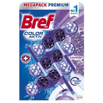 Bref premium lavender color aktiv 3x50g wc illatosító