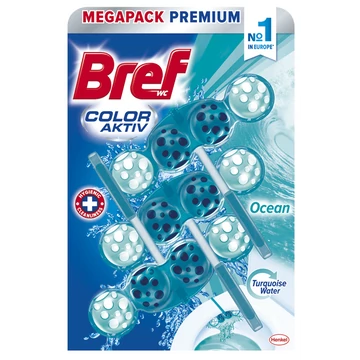 Bref premium ocean color aktiv turquoise 3x50g wc illatosító