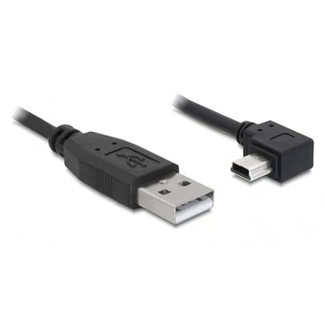 Delock USB 2.0-A apa - USB mini-B 5 tűs  könyök apa átalakító kábel, 5m