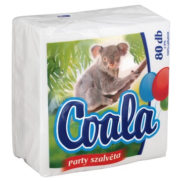 Coala party fehér szalvéta 80db 1rétegű 