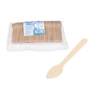 Eldobható fa kávéskanál 11cm 100db 66735