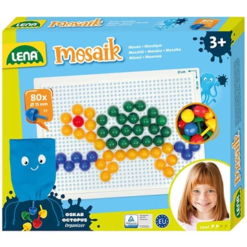 LENA: Mosaik Áttetsző pötyi kreatív készlet 15mm 80db-os