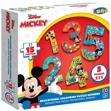 Mickey egér számok puzzle 15db-os