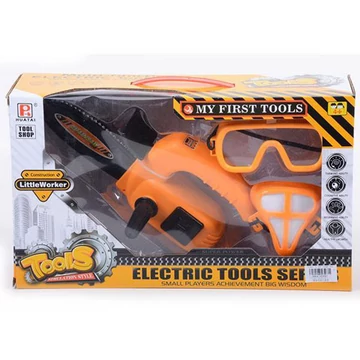 Játék szerszámos készlet elektromos fűrésszel és maszkkal