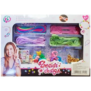 Beads Design: Ékszerkészítő gyöngy szett színes fonalakkal és gyöngyökkel
