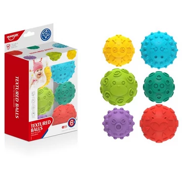 Színes készségfejlesztő puha labda 6 db-os szett