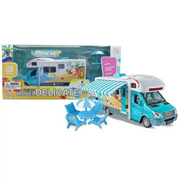 Hátrahúzós Kék Delicate kisautó funkcióval 1/28