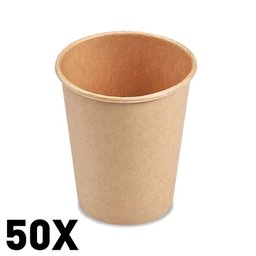 Eldobható papír pohár 2,8dl 80mm 50db 76428 kraft barna 280ml