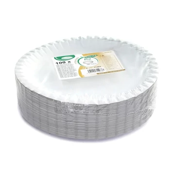 Papírtányér 23cm 100db újrahasznosított 71423