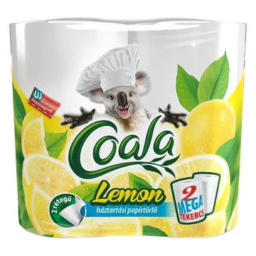 Papírtörlő coala 2x100lapos mega citrom