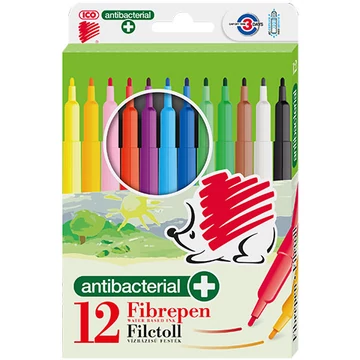 ICO: SÜNI Antibakteriális színes rostirón készlet 12db-os