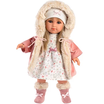 Llorens: Elena 35cm-es baba szívecskés ruhában (53541L)
