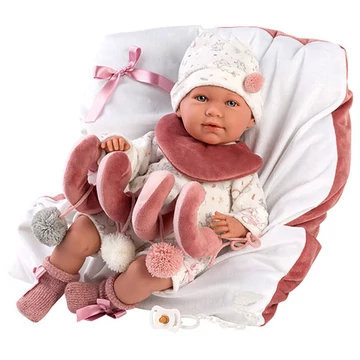 Llorens: Mimi újszülött 40cm-es síró kislány baba ággyal (74026)
