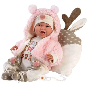 Llorens: Mimi újszülött 40cm-es síró kislány baba Kid's Zone pulcsiban (74028)