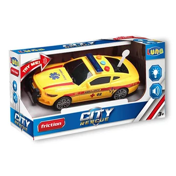 City Rescue mentőautó fénnyel és hanggal sárga