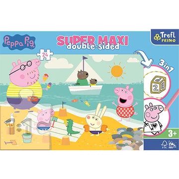 Peppa malac SuperMaxi kétoldalas 3 az 1-ben puzzle 24db-os