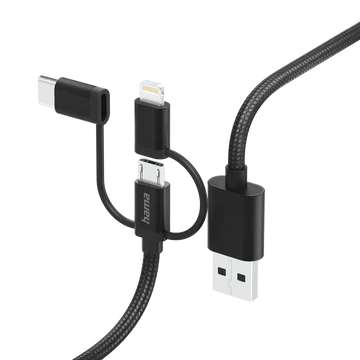 Hama FIC E3 adatkábel 3in1 micro usb / type-c / lightning 1,5m (201536)