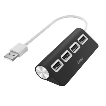 Hama FIC usb 2.0 hub, 1:4 buspow. fekete (200119)