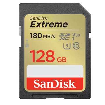 Sandisk sdxc extreme kártya 128gb, 180/90 mb/s , uhs-i, class 10, u3, v30 (121580)