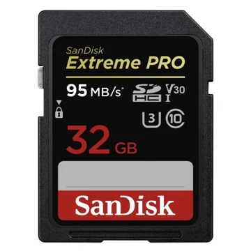 Sandisk sdhc extreme pro kártya 32gb, 100/90 mb/s , uhs-i, class 10, u3, v30 (121594)