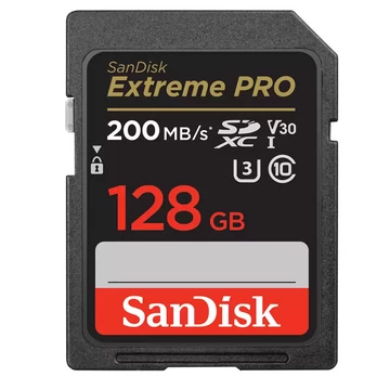 Sandisk sdxc extreme pro kártya 128gb, 200/90 mb/s , uhs-i, class 10, u3, v30 (121596)