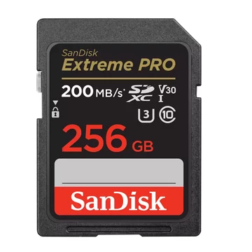 Sandisk sdxc extreme pro kártya 256gb, 200/140 mb/s , uhs-i, class 10, u3, v30 (121597)