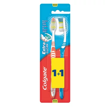 Colgate Extra Clean medium fogkefe 1+1