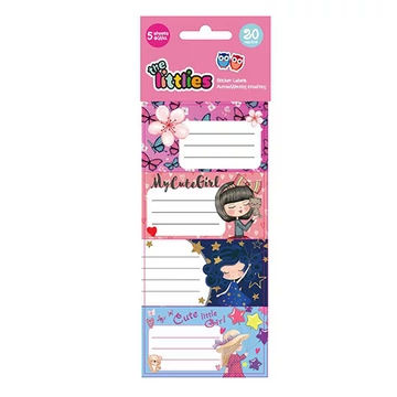 Luna lányos füzetcímke 20db-s szett