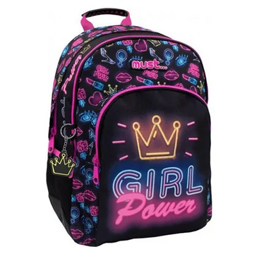 Must... Girl Power iskolatáska, hátizsák 33x16x45cm