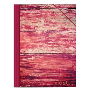 Must: Piros fa mintás gumis mappa 25x35cm
