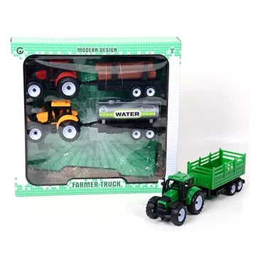 Farm traktor különböző pótkocsival 3db-os szett