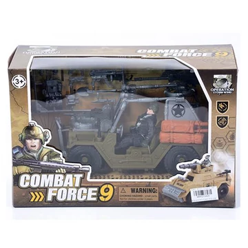 Katonai jeep fegyverekkel és katonával