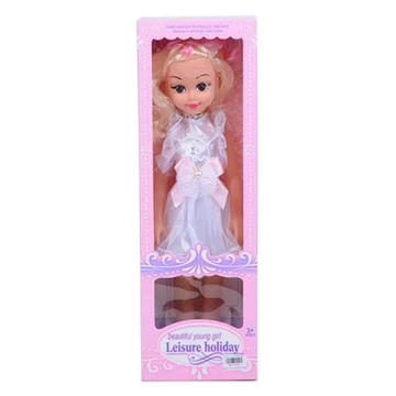 Szőke hajú 46cm-es divatbaba alkalmi ruhában hang effektekkel