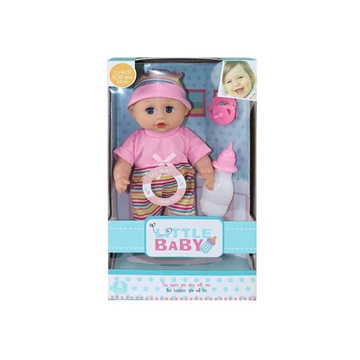 Baba rózsaszín pólóban kiegészítőkkel 30cm-s