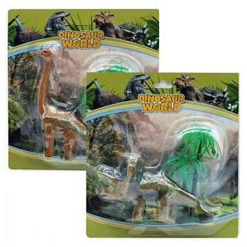 Dino World: Triceratops vagy Brachiosaurus figura fával
