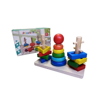 Fa szivárványtorony fejlesztő játék