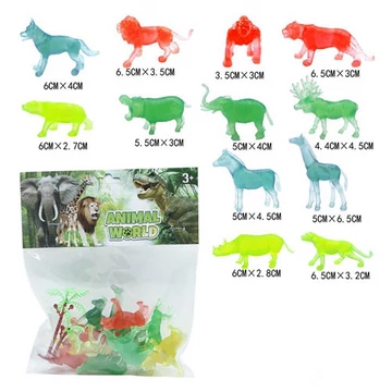 Animal World: Vadállatok átlátszó 12db-os figura szett